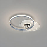 Kids Room Geometric Ring LED Ceiling Fan with Light Image - 8
