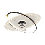 Kids Room Geometric Ring LED Ceiling Fan with Light Image - 9