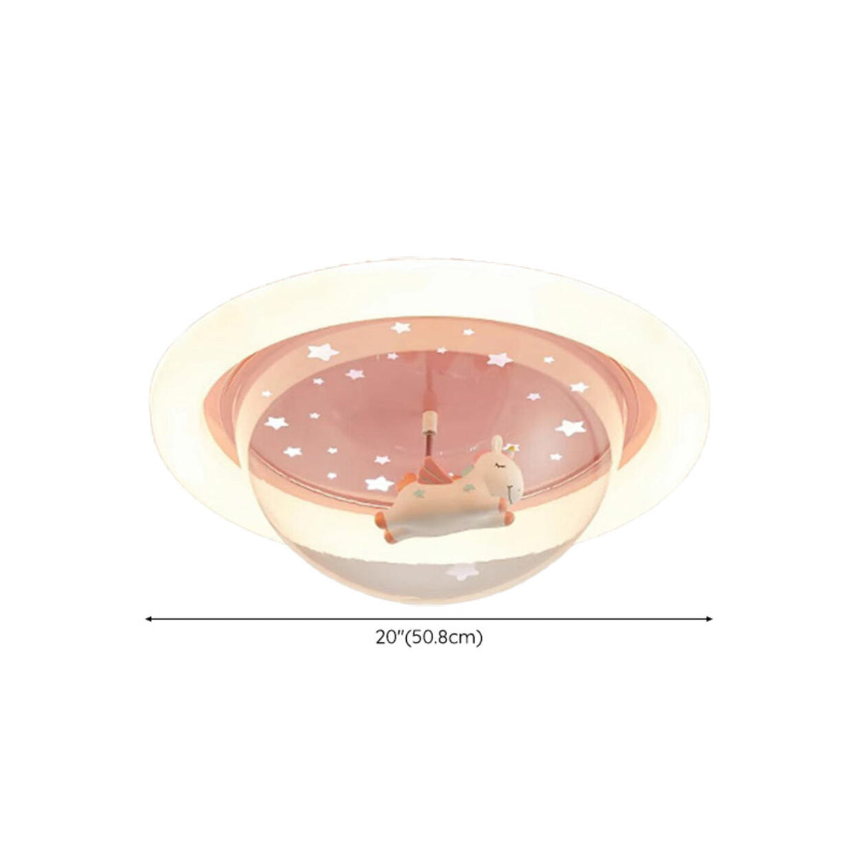 Kids Room Pink Unicorn Round LED Flush Mount Light 