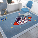 Kids Room Playful Car Road Polyester White Area Rug Image - 3