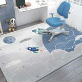Kids Room Playful Car Road Polyester White Area Rug Image - 4