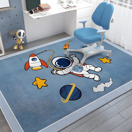 Kids Room Playful Road Pattern Rectangle Area Rug Image - 2