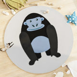 Kids Room Round Animal Print Lambswool Area Rug Image - 2