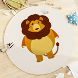 Kids Room Round Animal Print Lambswool Area Rug Image - 5