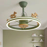 Kids Room Round Carousel 5 Blade Ceiling Fan with Light Image - 2