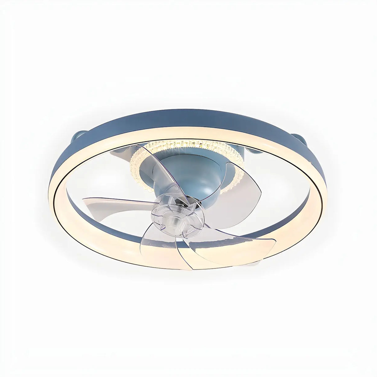 Kids Room Simple Circle Modern Ceiling Fan with Light Image - 6