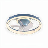Kids Room Simple Circle Modern Ceiling Fan with Light Image - 6