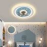 Kids Room Sleek Star-Themed Round Ceiling Fan Light Image - 4