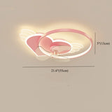 Kids Room Stylish Heart Wings Ceiling Fan with Light #size