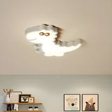 Kids Room White Dinosaur LED Flush Mount Ceiling Light Image - 1