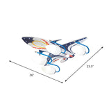 Kids Room Wood Aircraft Large Flush Mount Light 4-Light Image - 5