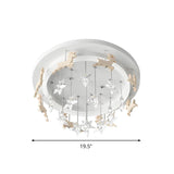 Kids Room Wood Elk Carousel White LED Flush Mount Light Image - 4