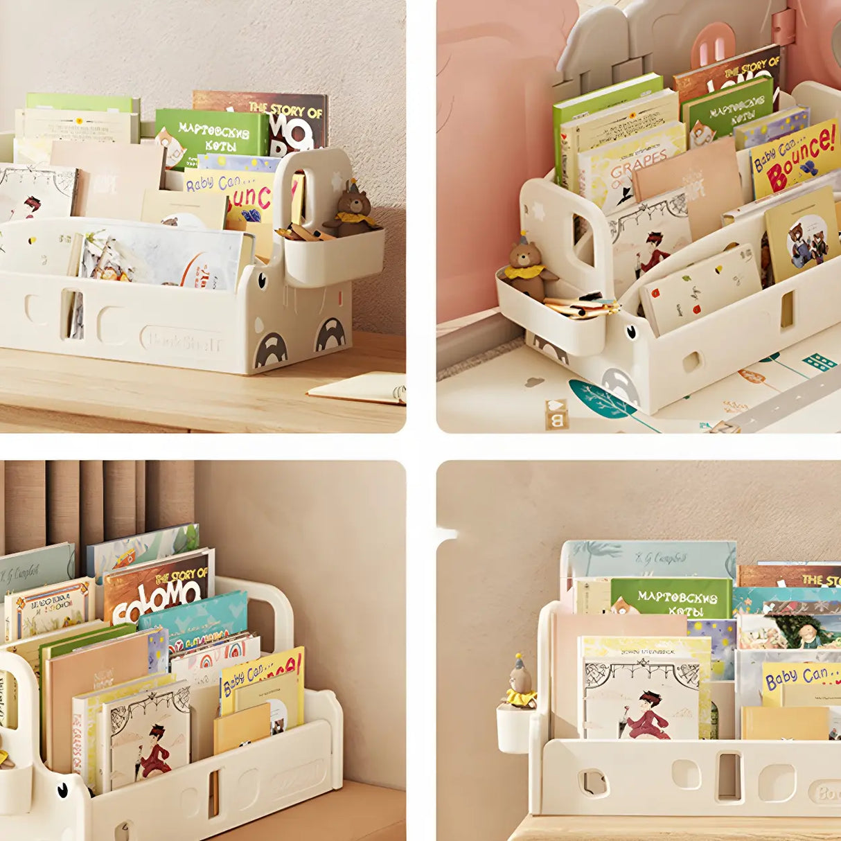 Kids Simple Desktop Organizer Shelf Small Bookcase Image - 12