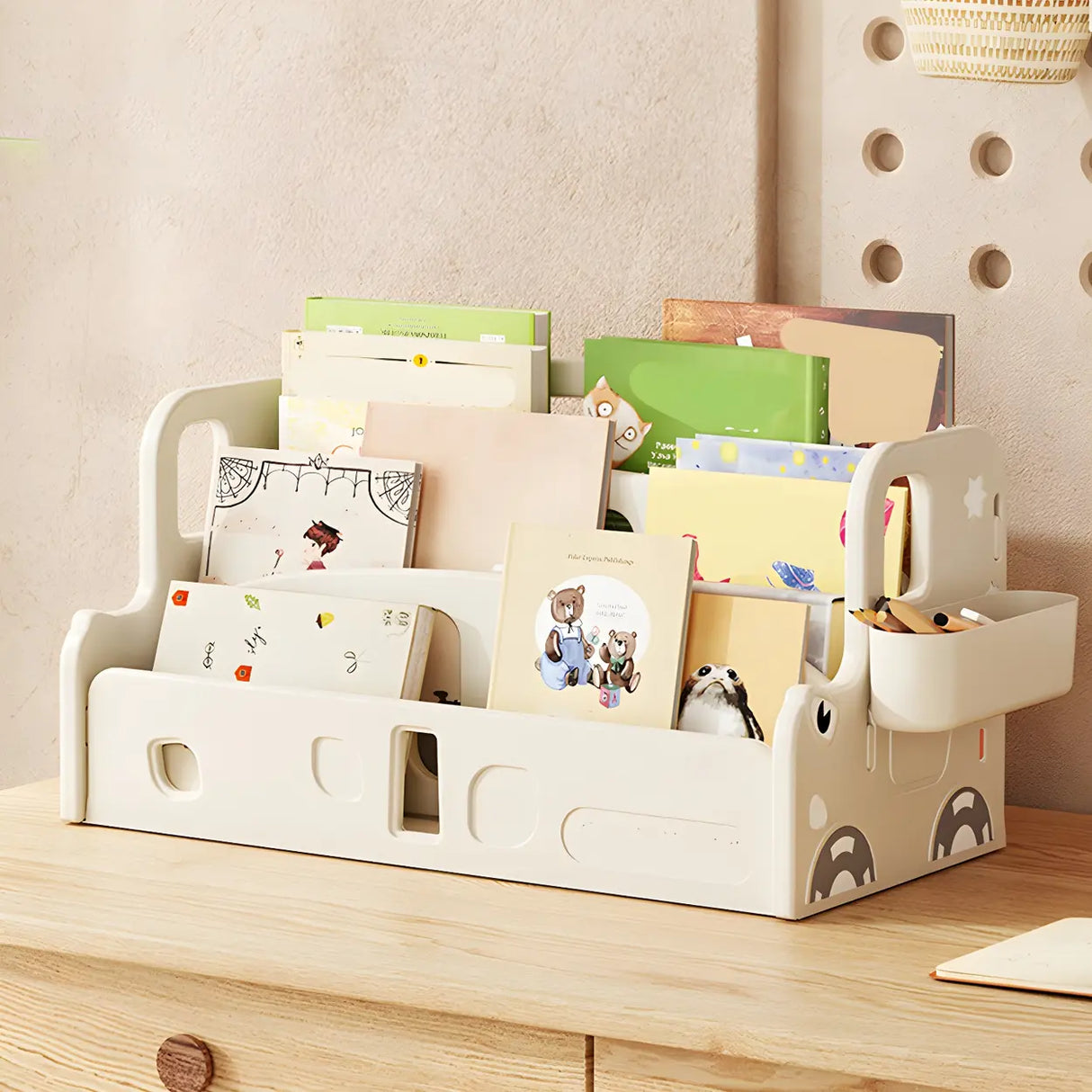 Kids Simple Desktop Organizer Shelf Small Bookcase Image - 6