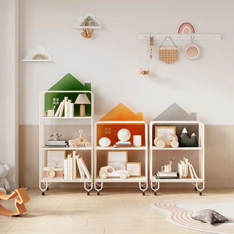 Kids Simple White House-Shaped Sliding Storage Bookcase Image - 1