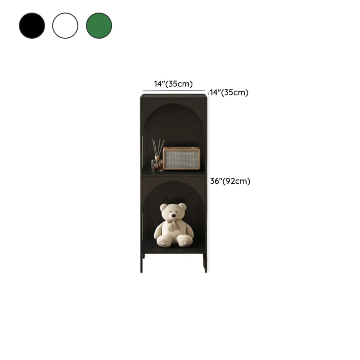 Kids' Room Simple White Arched Narrow Storage Bookcase 