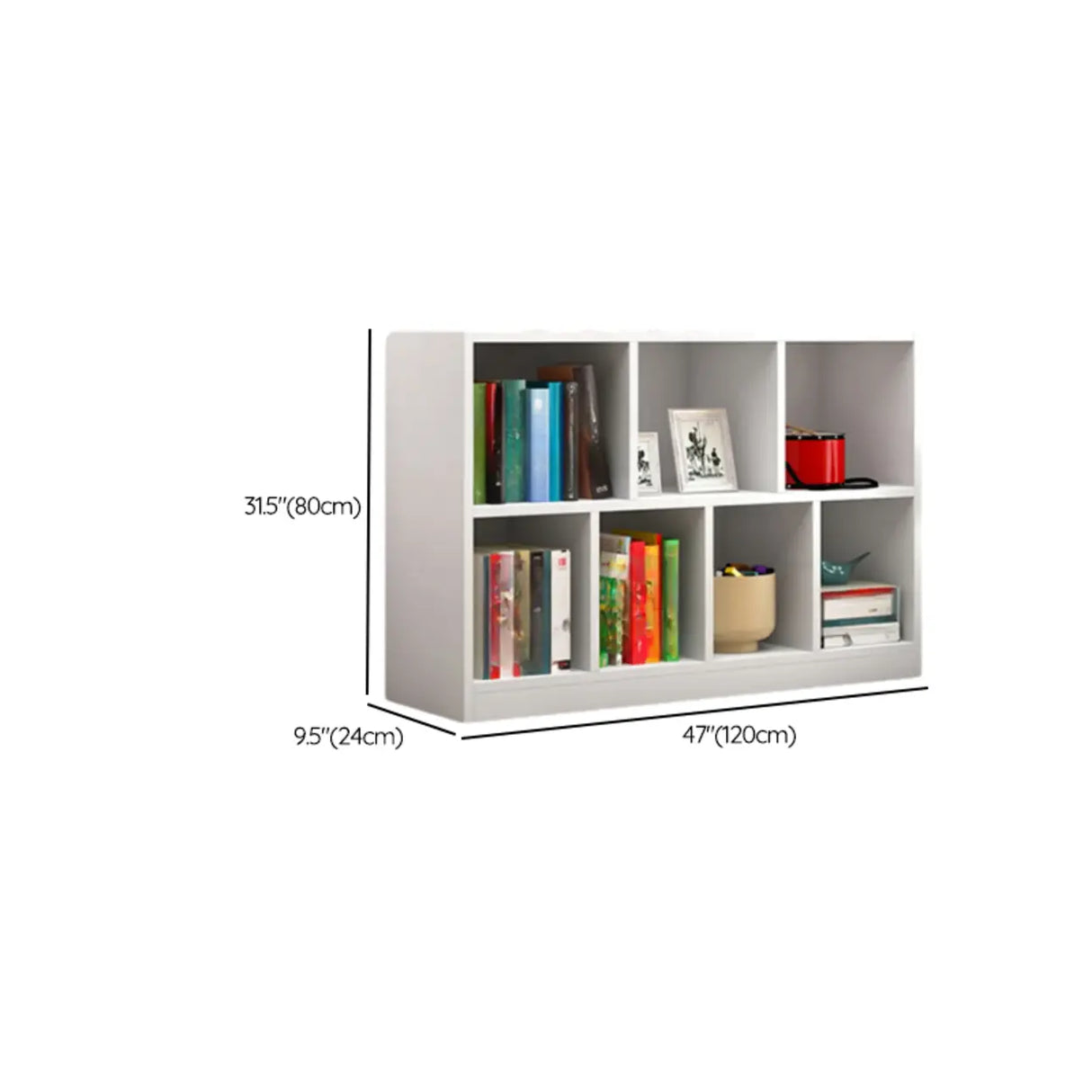 Kids' Rooms Modern White Multi-Shelf Wide Bookcase Image - 12