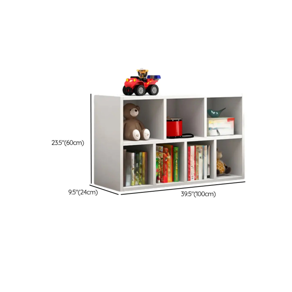 Kids' Rooms Modern White Multi-Shelf Wide Bookcase Image - 19