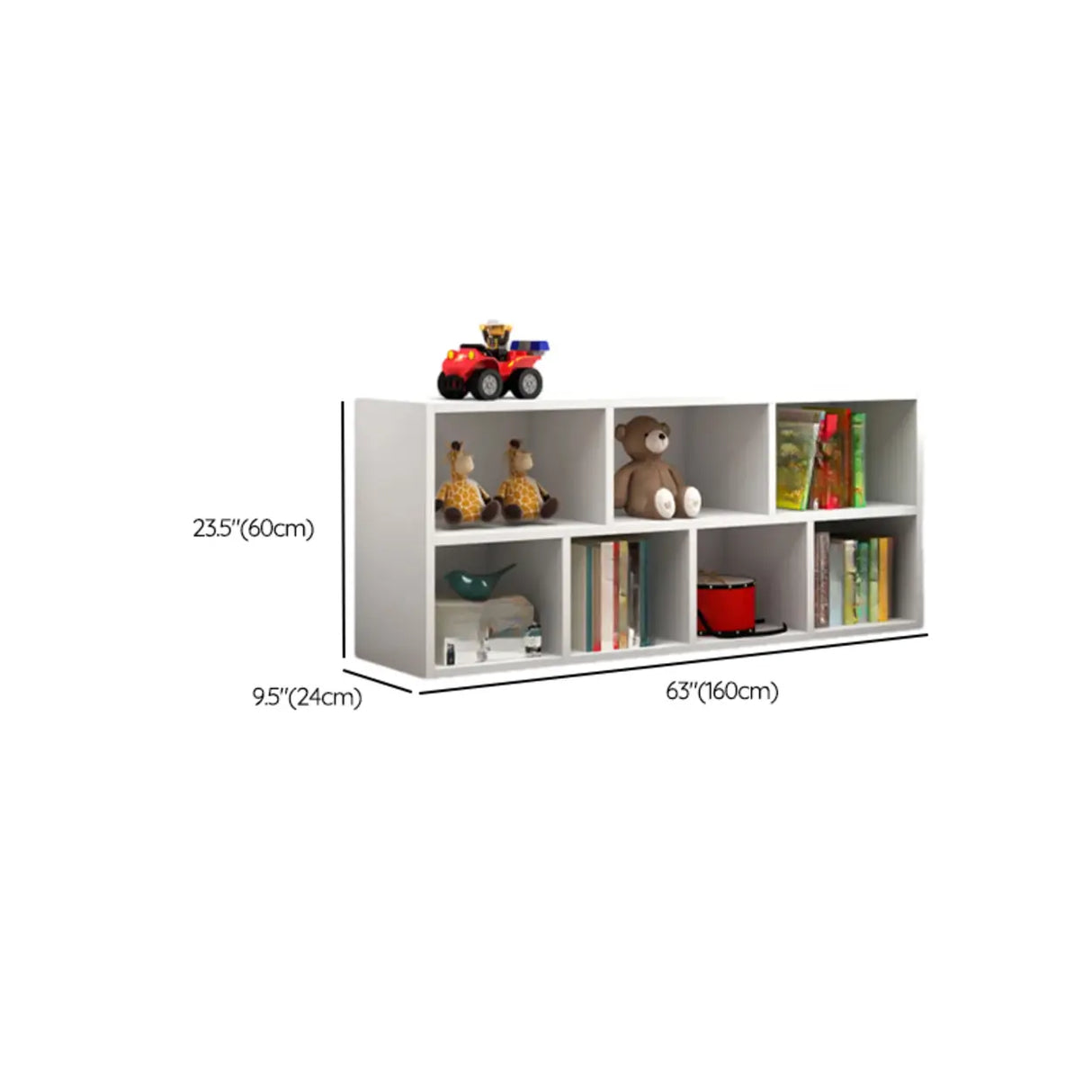 Kids' Rooms Modern White Multi-Shelf Wide Bookcase Image - 22