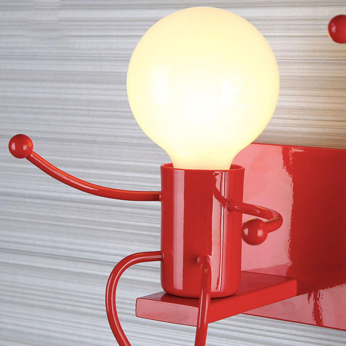 Kids' Rooms Playful Red Figure Metal Wall Light Image - 10