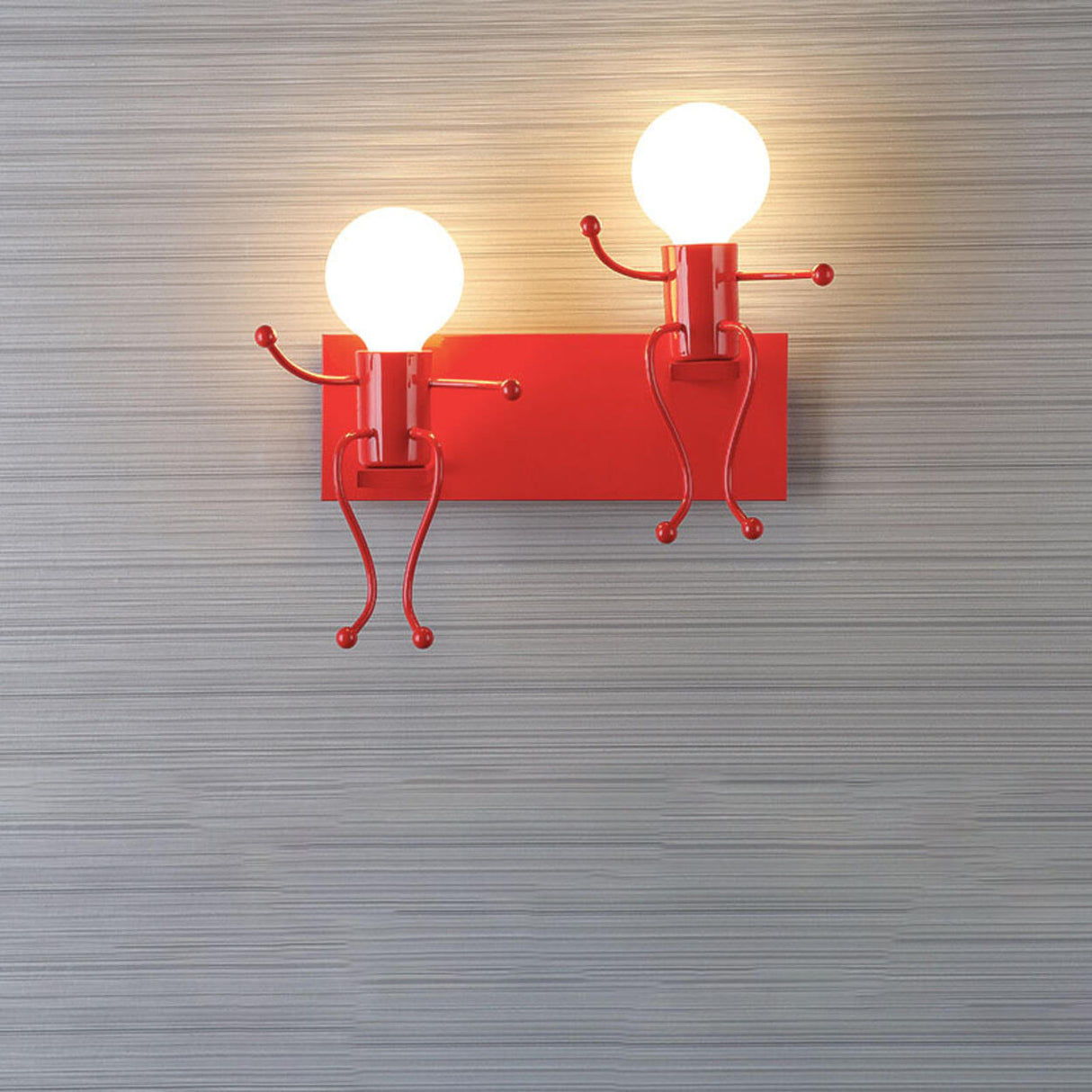 Kids' Rooms Playful Red Figure Metal Wall Light Image - 4