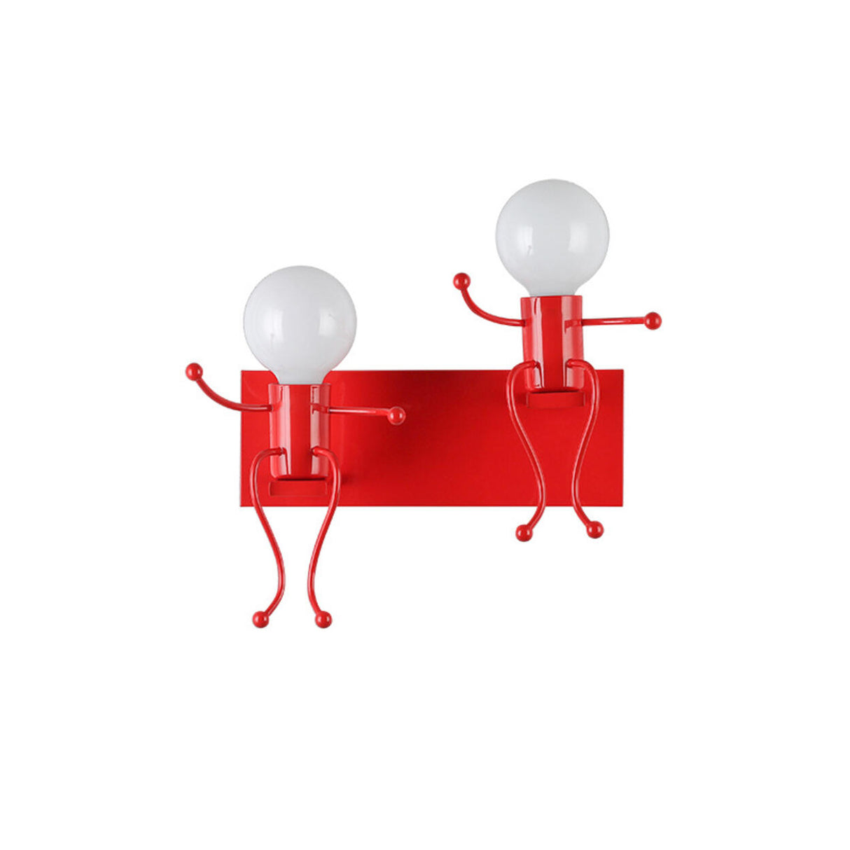 Kids' Rooms Playful Red Figure Metal Wall Light Image - 5