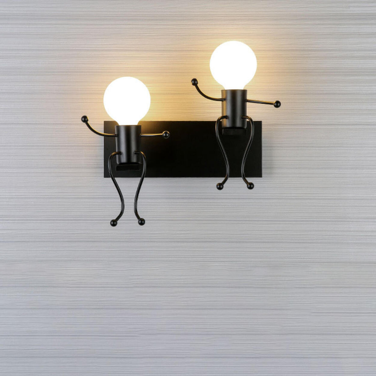 Kids' Rooms Playful Red Figure Metal Wall Light Image - 6