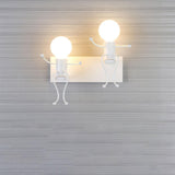 Kids' Rooms Playful Red Figure Metal Wall Light Image - 7