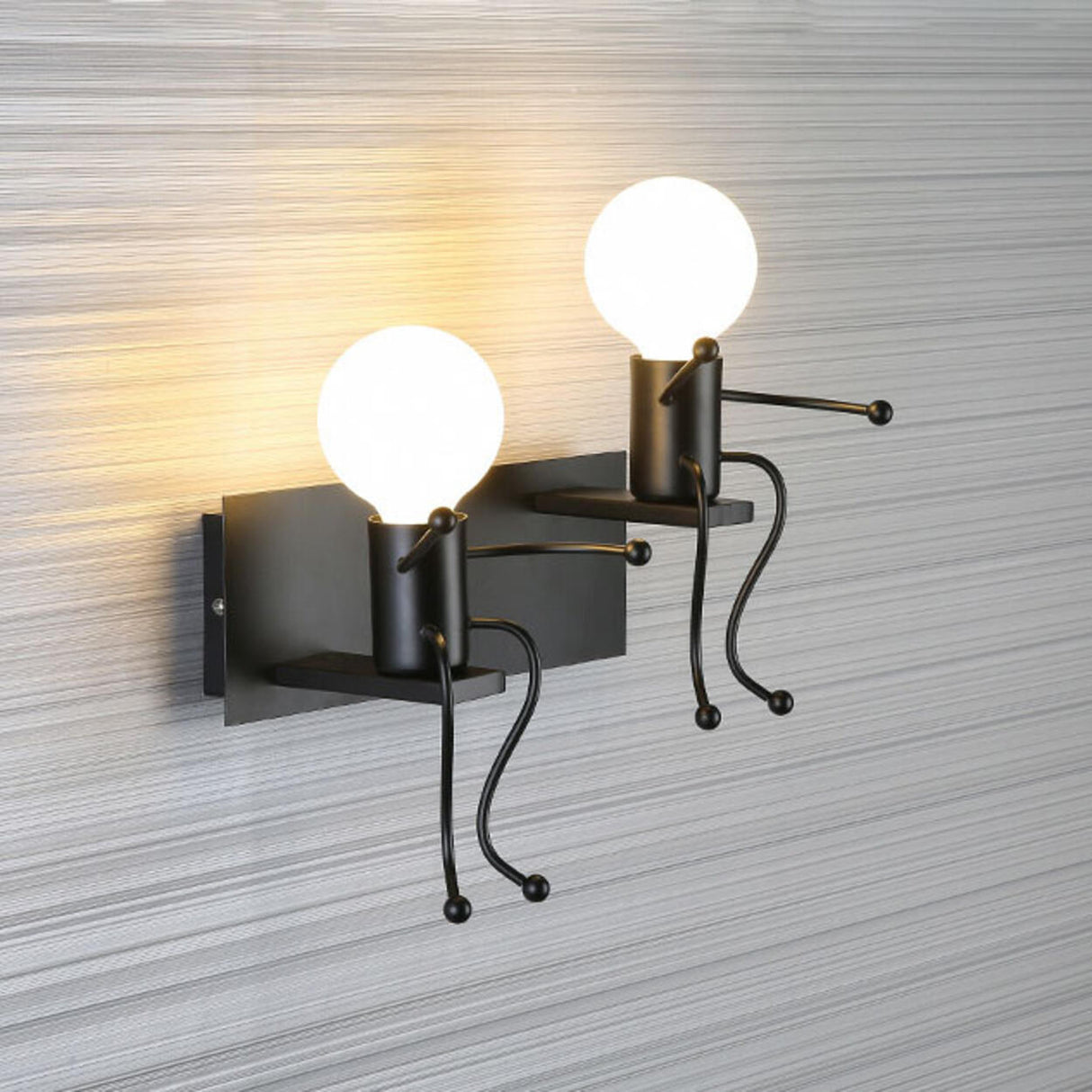 Kids' Rooms Playful Red Figure Metal Wall Light Image - 9