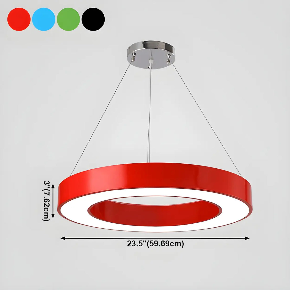 Kindergarten Colorful Circular Ring LED Pendant Light Image - 12