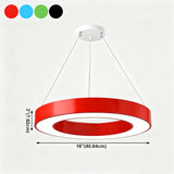 Kindergarten Colorful Circular Ring LED Pendant Light #size