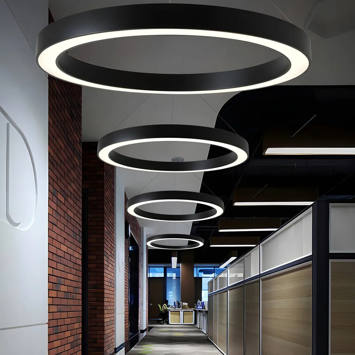 Kindergarten Colorful Circular Ring LED Pendant Light Image - 8