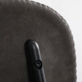 Kitchen Faux Leather Armless Black Legs Dining Chair Image - 12