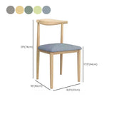 Kitchen Linen Seat Open Back Wood Dining Chair Green #size