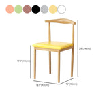 Kitchen Linen Seat Open Back Wood Dining Chair Green Image - 25