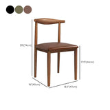 Kitchen Linen Seat Open Back Wood Dining Chair Green Image - 26