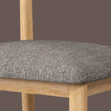 Kitchen Linen Seat Open Back Wood Dining Chair Green Image - 8