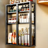 Kitchen Rectangular Wall-Mount Metal Storage Cabinet Image - 11