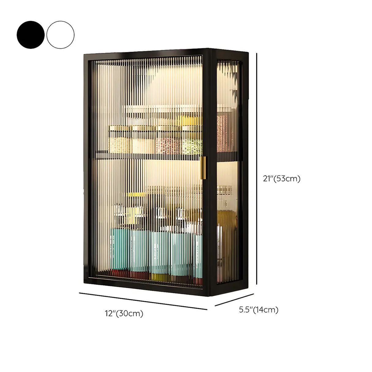 Kitchen Rectangular Wall-Mount Metal Storage Cabinet 