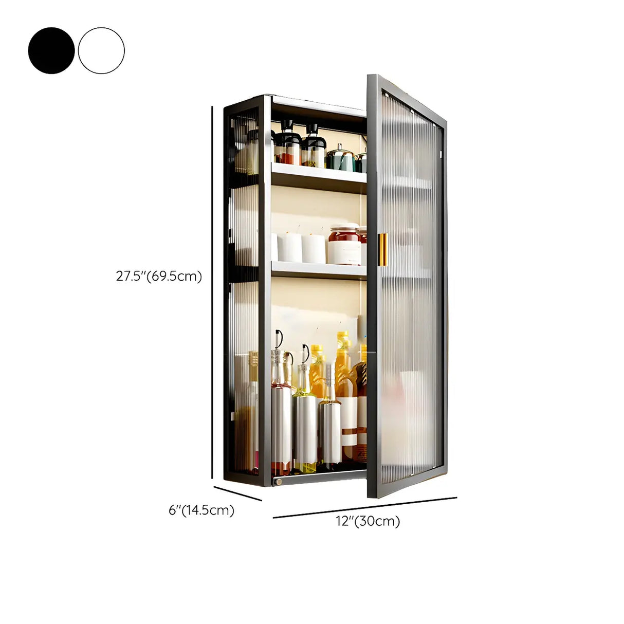 Kitchen Rectangular Wall-Mount Metal Storage Cabinet Image - 29