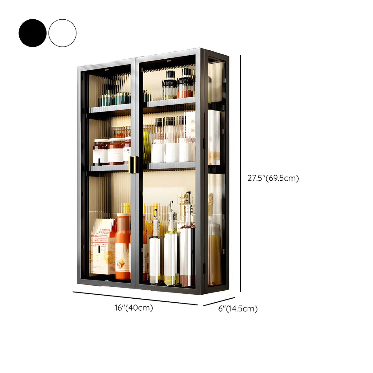 Kitchen Rectangular Wall-Mount Metal Storage Cabinet Image - 32