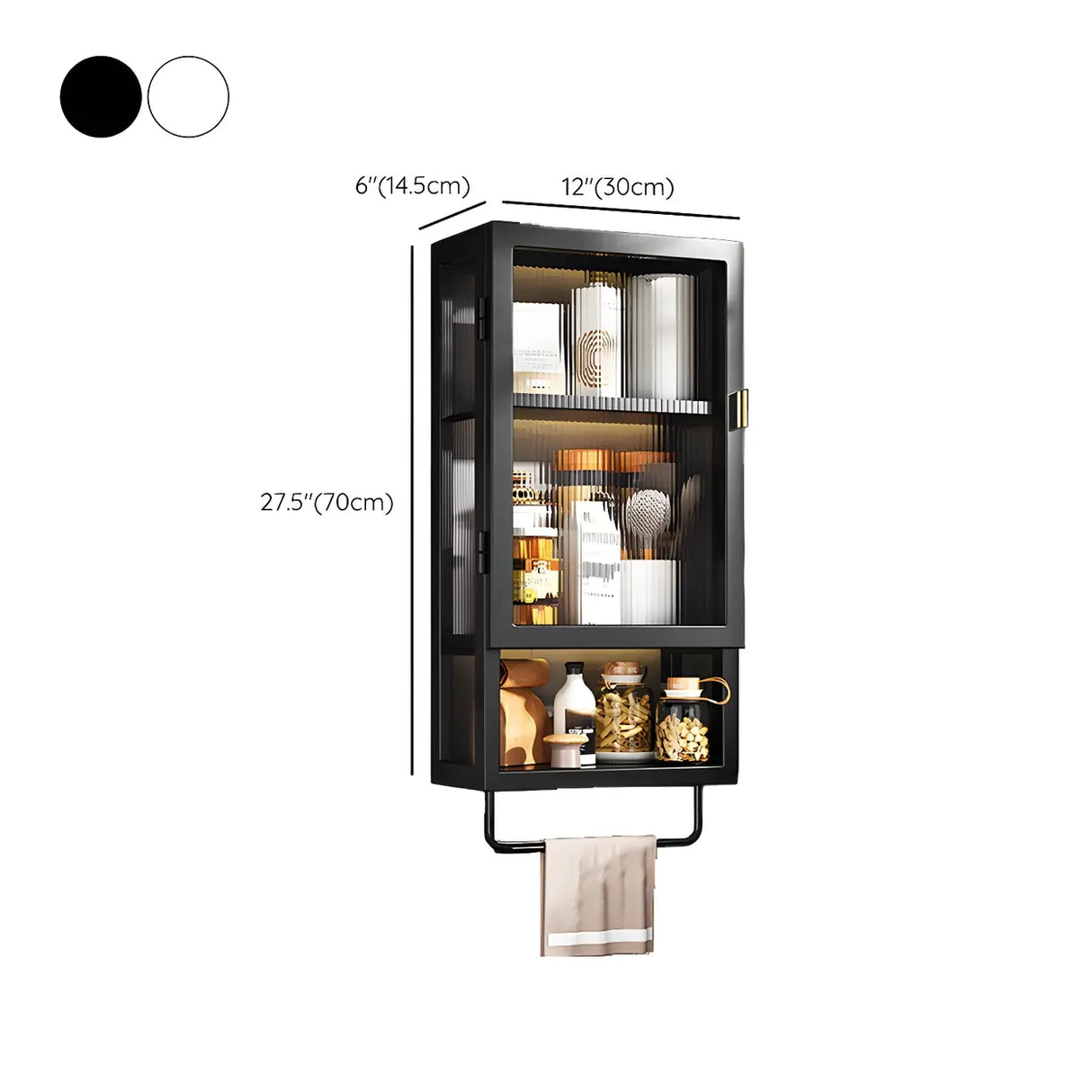 Kitchen Rectangular Wall-Mount Metal Storage Cabinet Image - 34