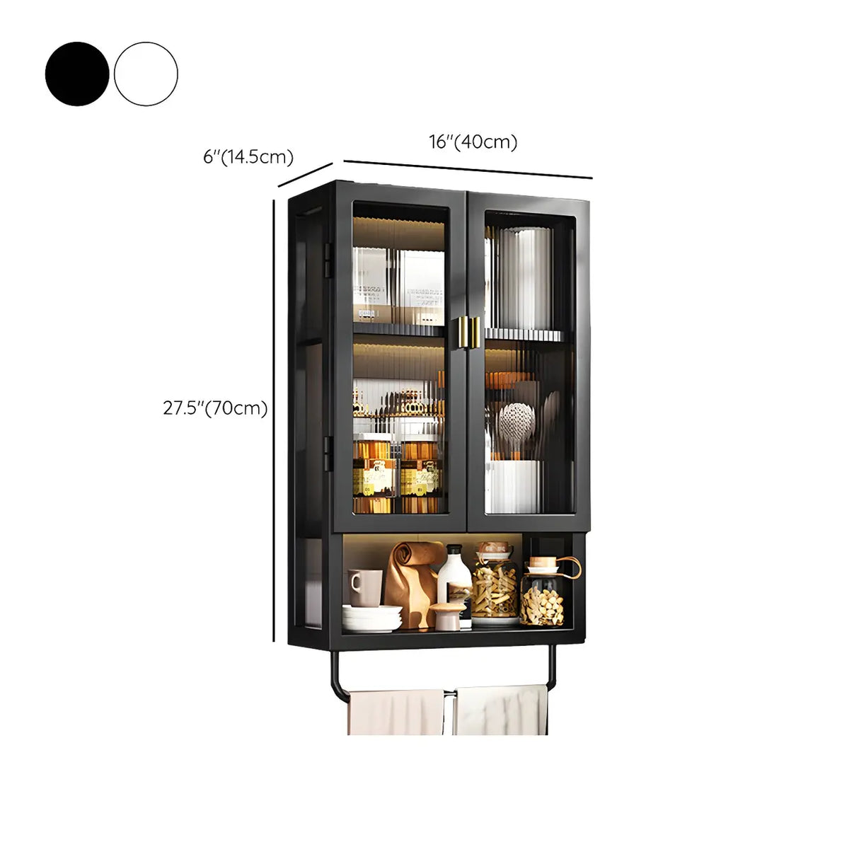 Kitchen Rectangular Wall-Mount Metal Storage Cabinet Image - 35