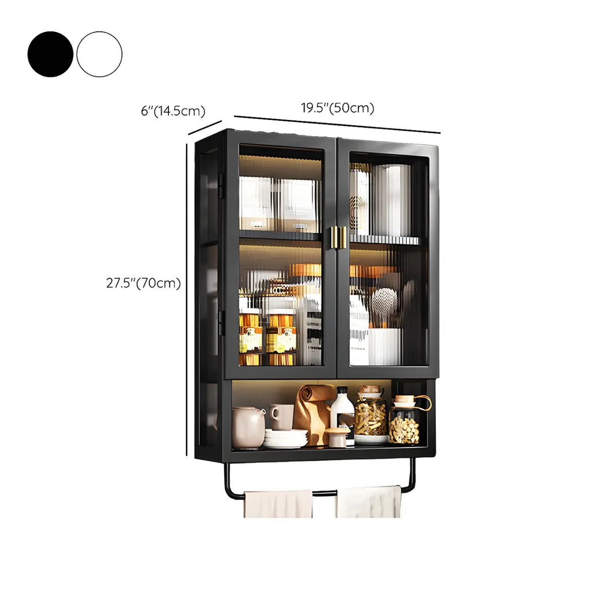 Kitchen Rectangular Wall-Mount Metal Storage Cabinet Image - 36