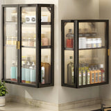 Kitchen Rectangular Wall-Mount Metal Storage Cabinet Image - 3