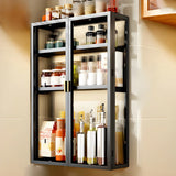Kitchen Rectangular Wall-Mount Metal Storage Cabinet Image - 9