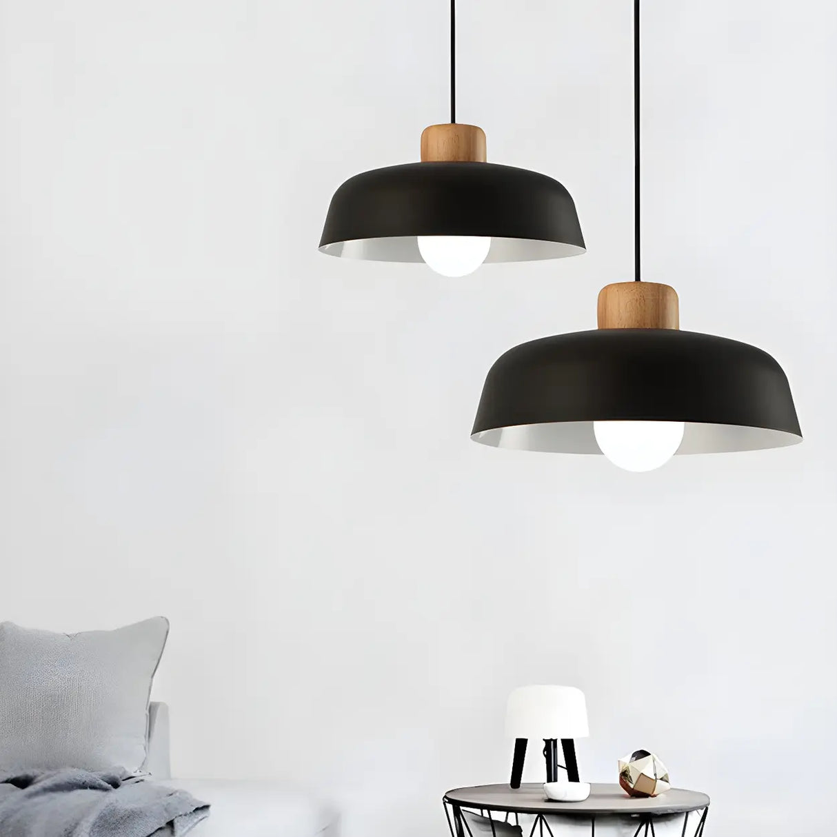 Kitchen Simplistic Bowl-Shaped Metal Pendant Light Image - 2