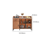 Kitchen Storage Sideboard Wood China Cabinet Nut-Brown Image - 39