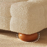L-Shape Cream Medium Tufted Cozy Corner Sectional Sofa Image - 11