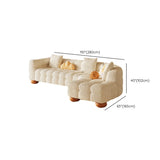 L-Shape Cream Medium Tufted Cozy Corner Sectional Sofa #size